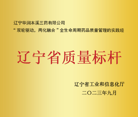 辽宁省质量标杆